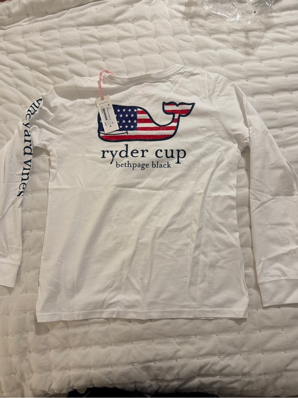 Ryder Cup Bethpage Black White Vineyard Vines LS Shirt Women’s Medium M NWT $66